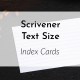 Banner: Scrivener Text Size Index Cards