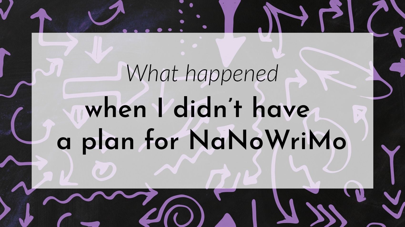 Banner: What happened when I didn't have a plan for NaNoWriMo