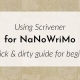 Banner: Using Scrivener for NaNoWriMo