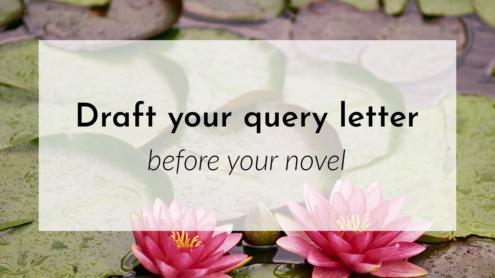 Draft your query letter before your novel